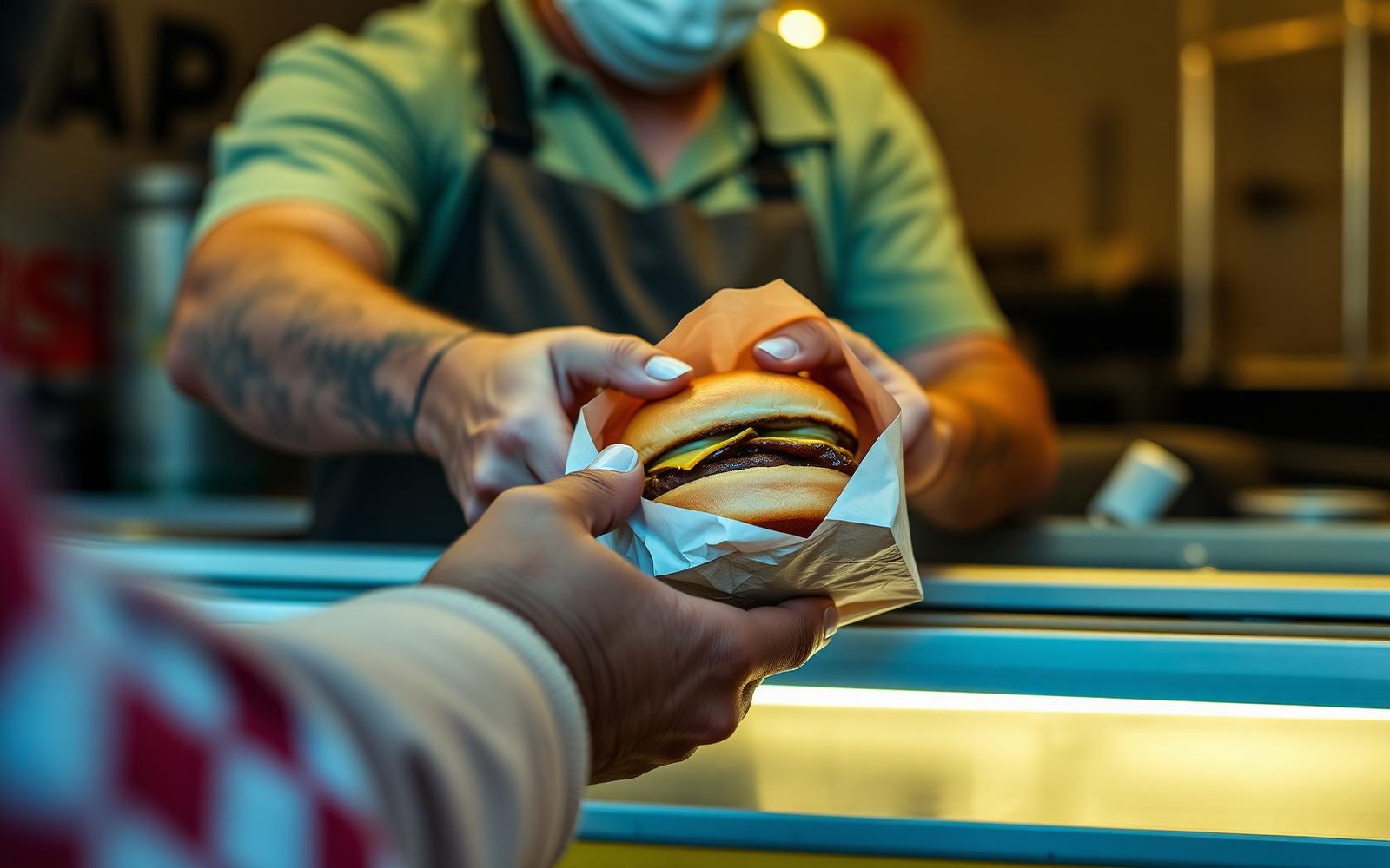Food truck argentino entregando un pedido