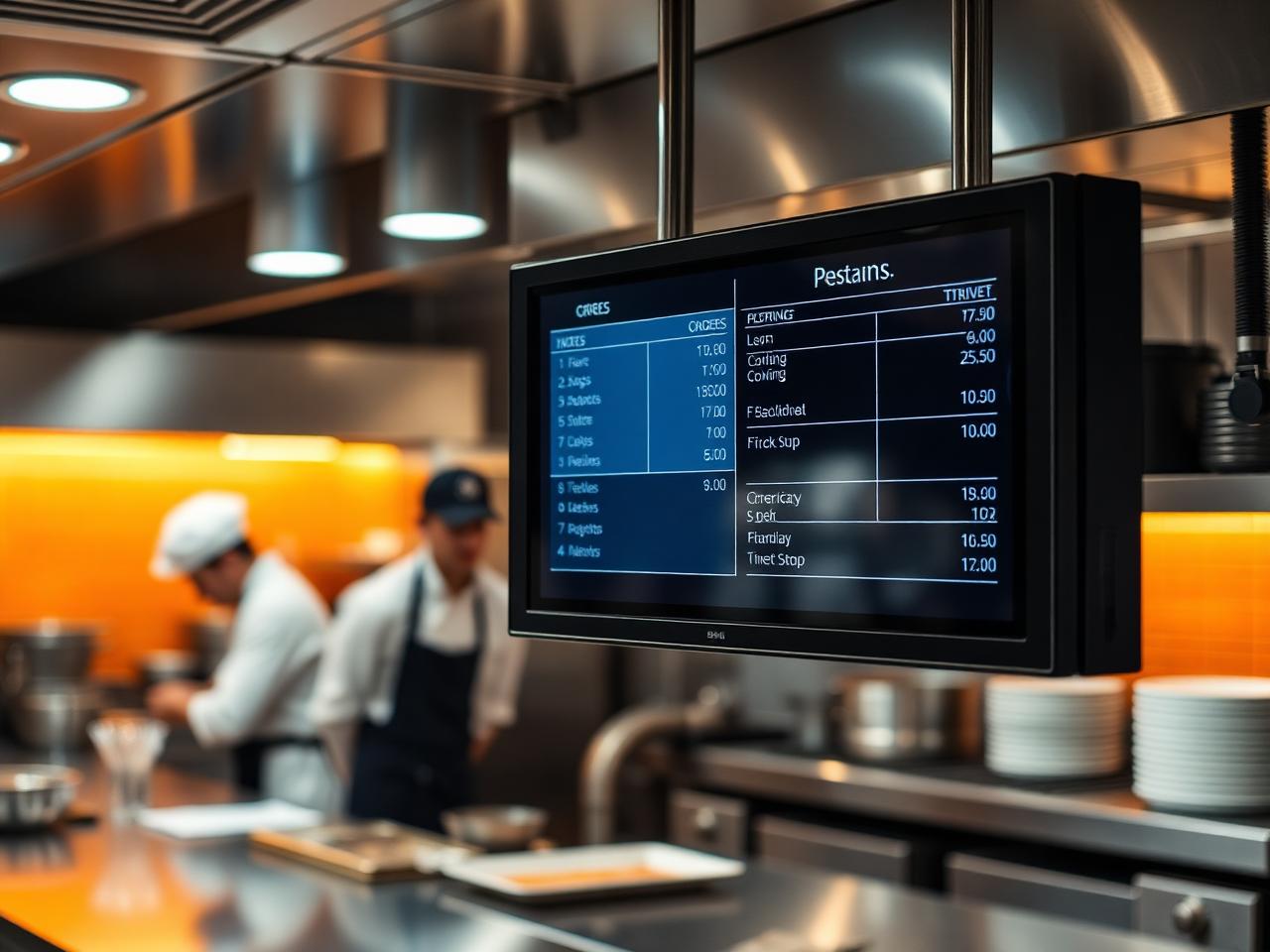 Pantalla de comandas TUQO en la cocina