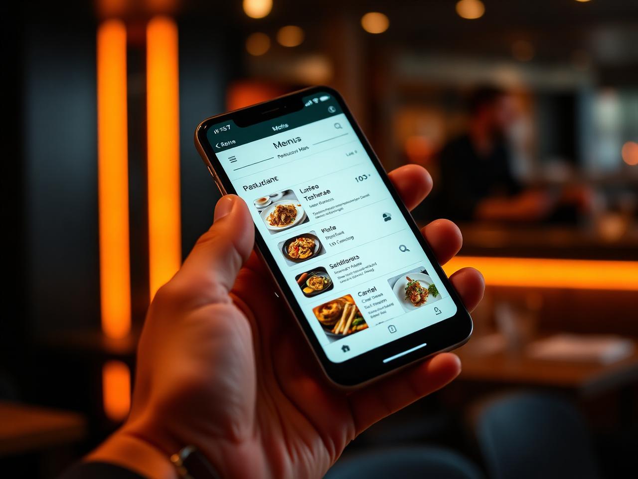 Menú digital TUQO en un celular dentro de un restaurante